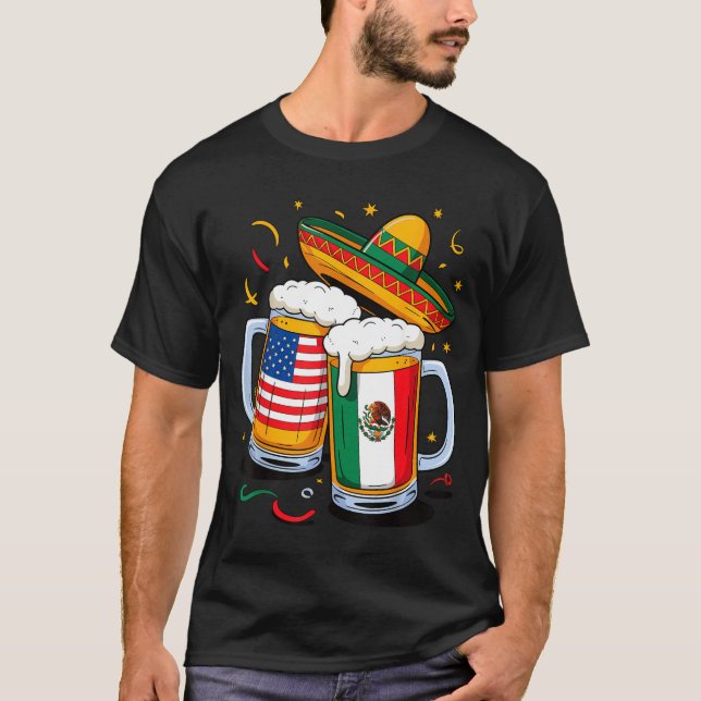 T-shirt Bières Usa mexique cinco de mayo  (Devant)