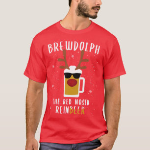 T-shirt Bièrre Renne Rudolph Bièrre Rude Funny Noël Cadeau