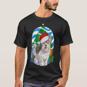 T-shirt Biewer Terrier Chien Père Noël Noël Arbre Décor Ca