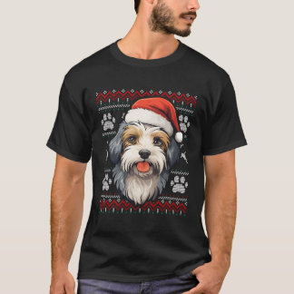 T-shirt Biewer Terrier Santa Hat Noël Funny Chien Maman D