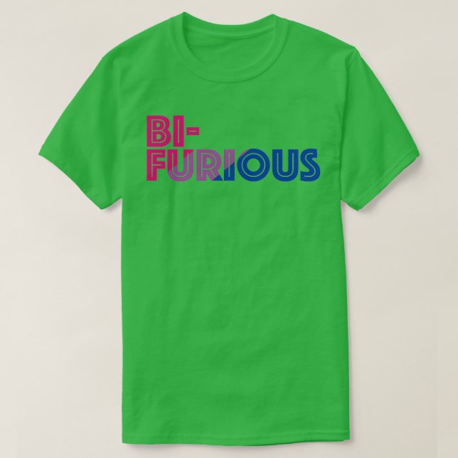 T-shirt Bifurious Bicurious Bisexual Bi (Design devant)