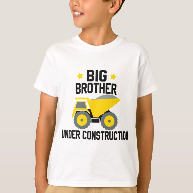 T-shirt Big A Brother En Construction Grossesse Announc (Devant)