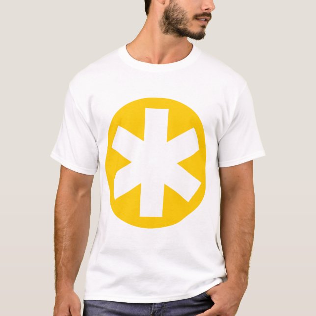 T-shirt Big Asterisk - Ambre et blanc (Devant)