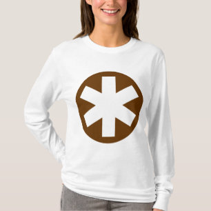 T-shirt Big Asterisk - Brown et blanc