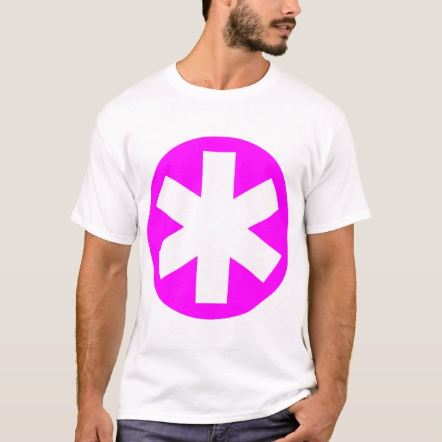 T-shirt Big Asterisk - Magenta et blanc (Devant)