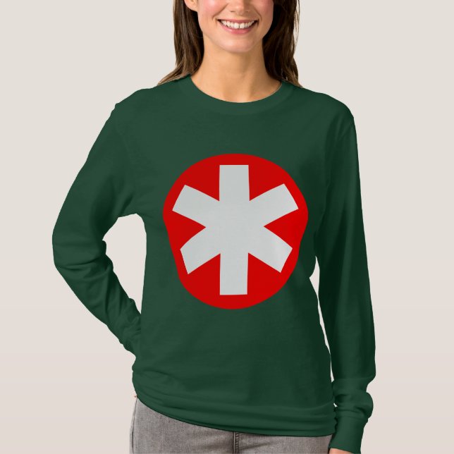 T-shirt Big Asterisk - Rouge et Blanc (Devant)