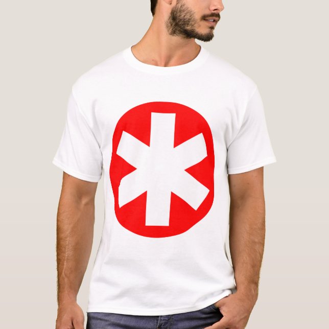 T-shirt Big Asterisk - Rouge et Blanc (Devant)
