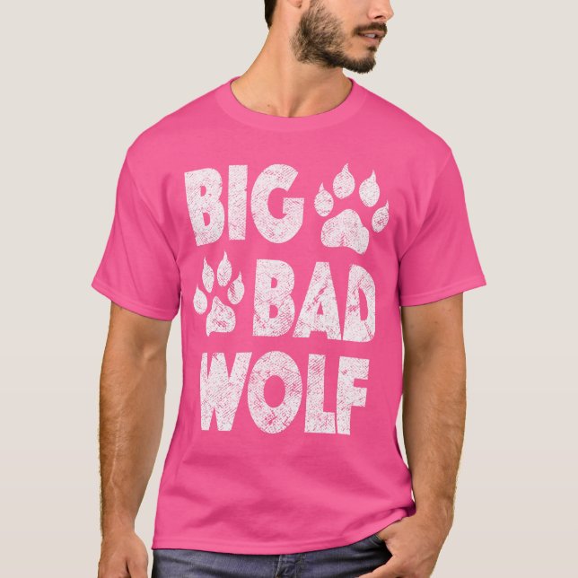 T-shirt Big Bad Wolf Halloween Empreinte de patte (Devant)
