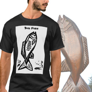 T-shirt Big Bass Fish noir et blanc