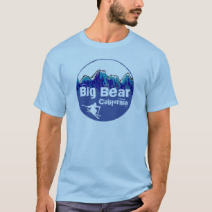 T-shirt Big Bear California Blue skier gars tee