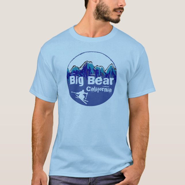 T-shirt Big Bear California Blue skier gars tee (Devant)