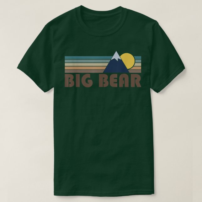 T-shirt Big Bear California Retro Mountain (Design devant)