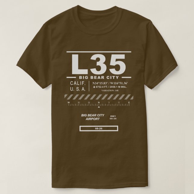 T-shirt Big Bear City Airport RBF L35 (Design devant)