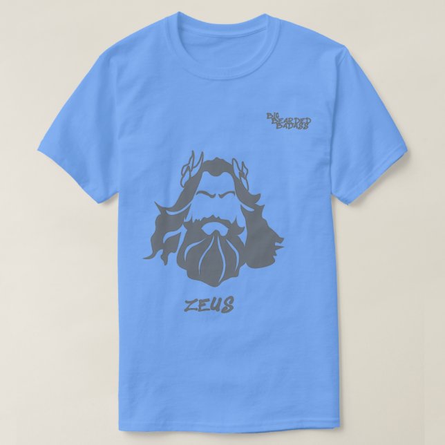 T-shirt Big Bearded Badass Zeus (Design devant)