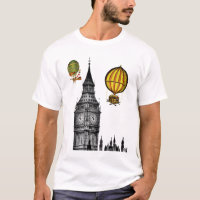 Big Ben et les ballons Vintages à air chaud
