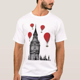 T-shirt Big Ben et Red Hot Air Balloons 2