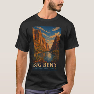 T-shirt Big Bend National Park Texas Gravure sur bois mode