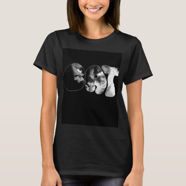 T-shirt Big Black Cat vous regarde (Devant)