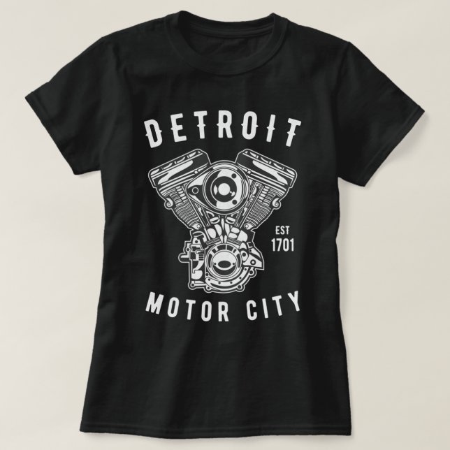 T-shirt Big Block Motor City Michigan Detroit Car Lover Ho (Design devant)