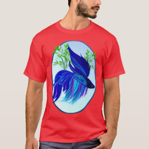 T-shirt Big Blue Siamese Combattre Poisson Oval