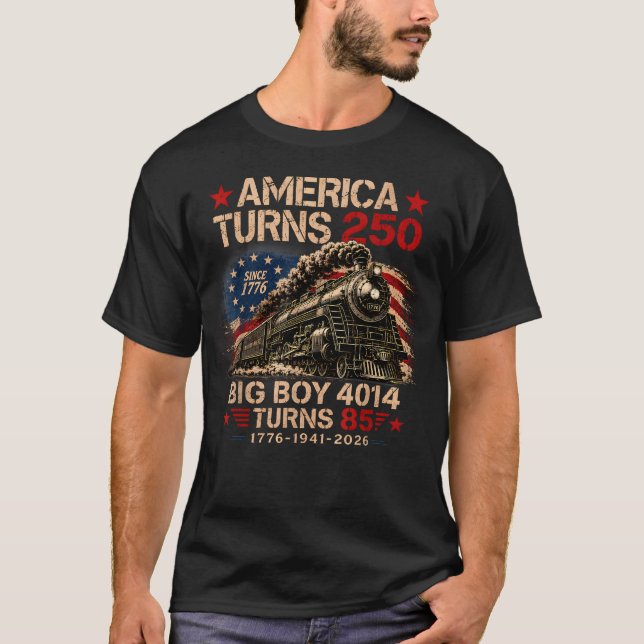 T-shirt Big Boy 4014 Train America a 250 ans (Devant)