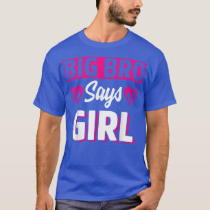 T-shirt Big Bro Dit Girl mignonne Genre Revete Team Pink B