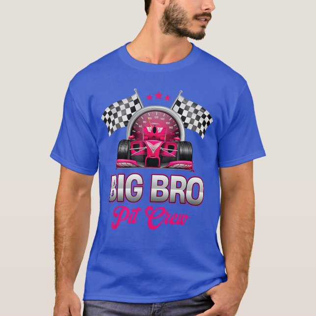 T-shirt Big Bro Pit Crew Course Anniversaire Girl Party Ra (Devant)