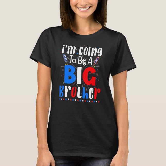 T-shirt Big Brother 4th Of July Pregnancy Gender Reveal Fi (Devant)