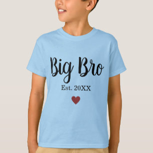 T-shirt Big Brother Année de fondation Little Heart Custom