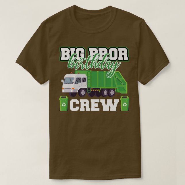 T-shirt Big Brother Anniversaire Crew Garbage Truck Famill (Design devant)