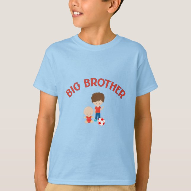 T-shirt Big Brother avec Baby Brother Fier Brother (Devant)