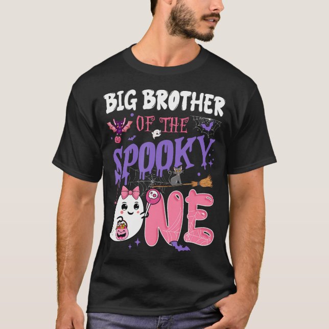 T-shirt Big Brother De La Éffrayante 1 Fille Anniversaire (Devant)