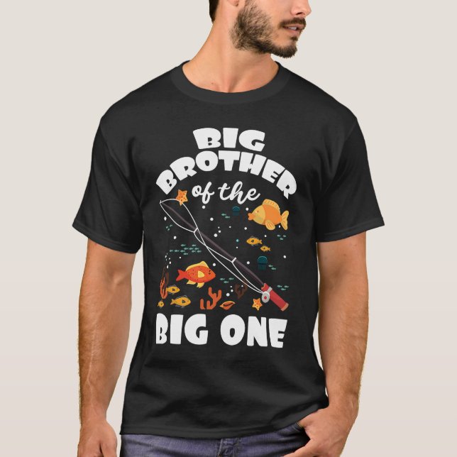 T-shirt Big Brother Du Big One Anniversaire Thème De Pêche (Devant)
