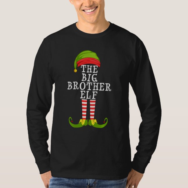 T-shirt Big Brother Elf Matching Family Group Christmas Pa (Devant)