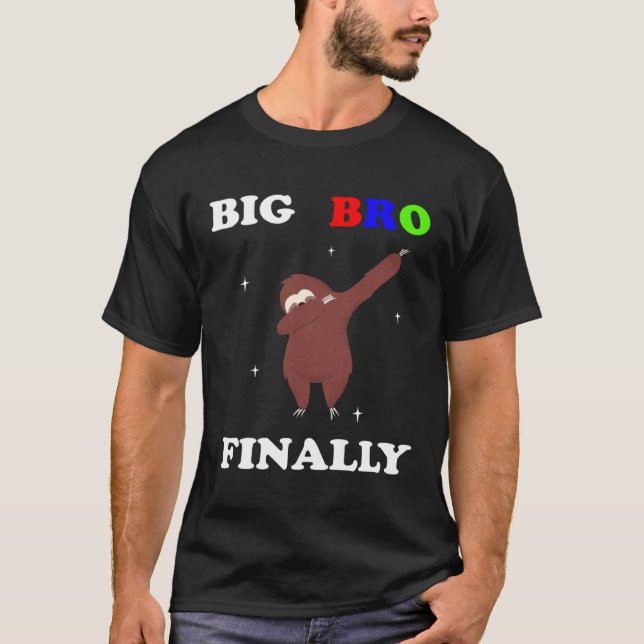 T-shirt Big Brother Finally Sloth Announcement (Devant)
