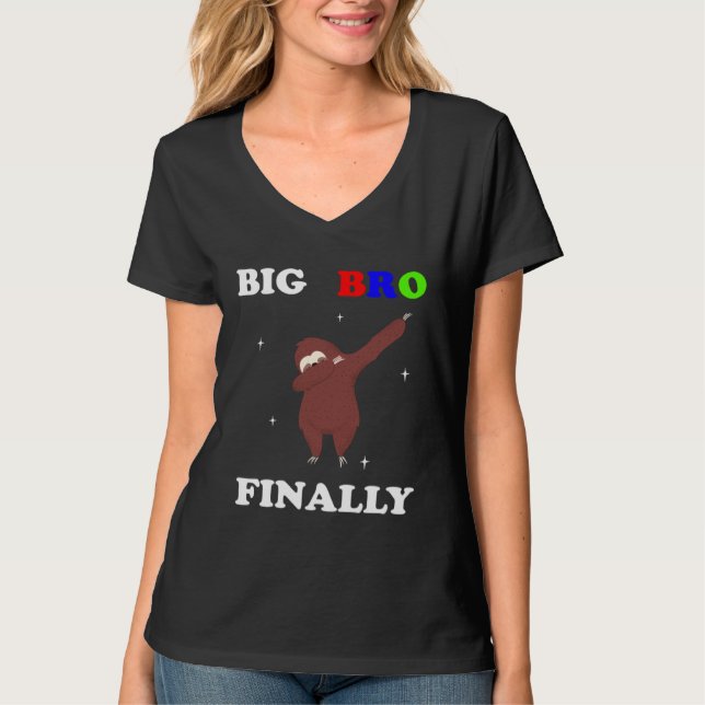 T-shirt Big Brother Finally Sloth Announcement (Devant)