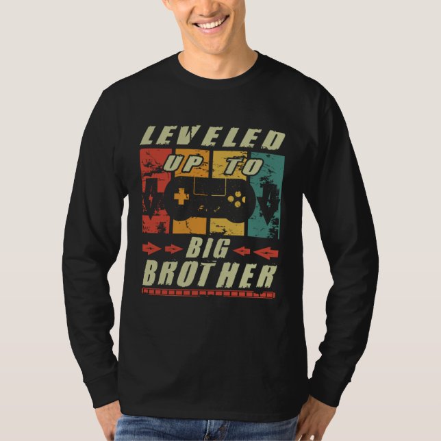 T-shirt Big Brother Gamer Leveled Up To Big Brother Retro (Devant)