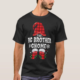 T-shirt Big Brother Gnome Buffalo Plaid Matching Family Gn