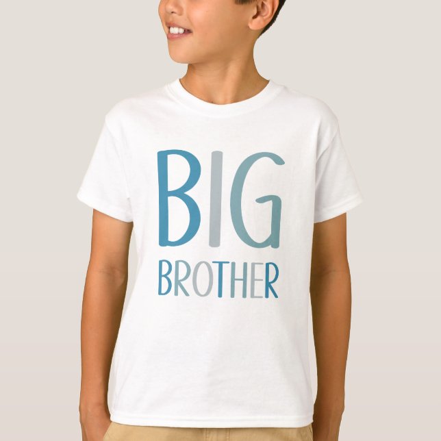 T-shirt Big Brother Green and Blue Text Boys (Devant)