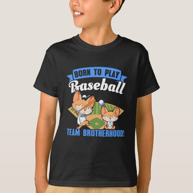 T-shirt Big Brother Little Brother - Joueurs De Baseball (Devant)