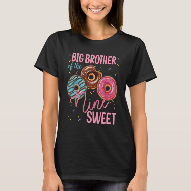 T-shirt Big Brother Of The Sweet Neuf 9th Donut Birthday P (Devant)