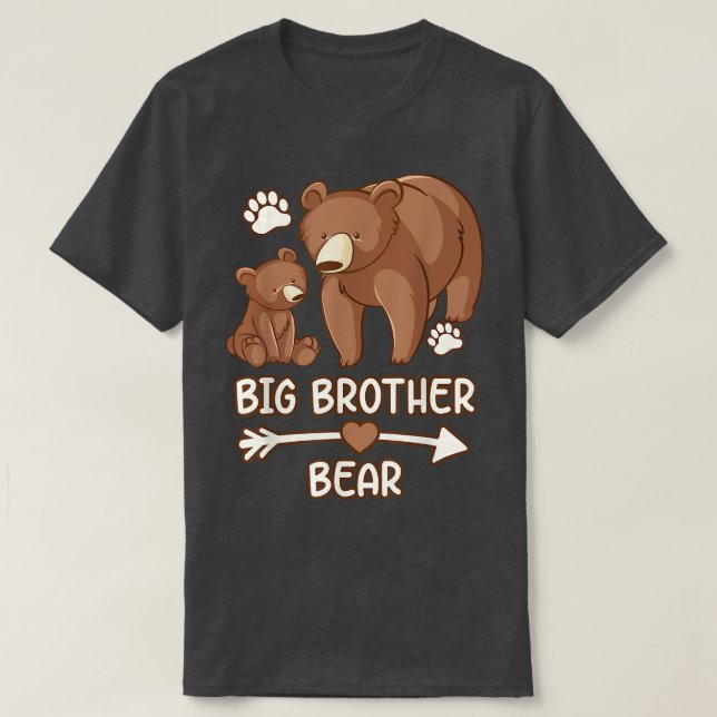 T-shirt big brother tee shirt bear, brother bear t shirt f (Design devant)