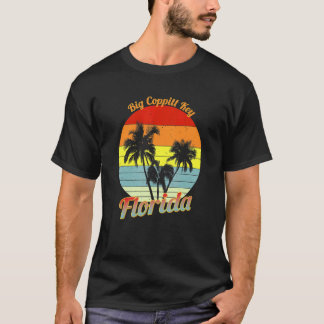 T-shirt Big Coppitt Key Floride Rétro Palmiers Tropicaux 