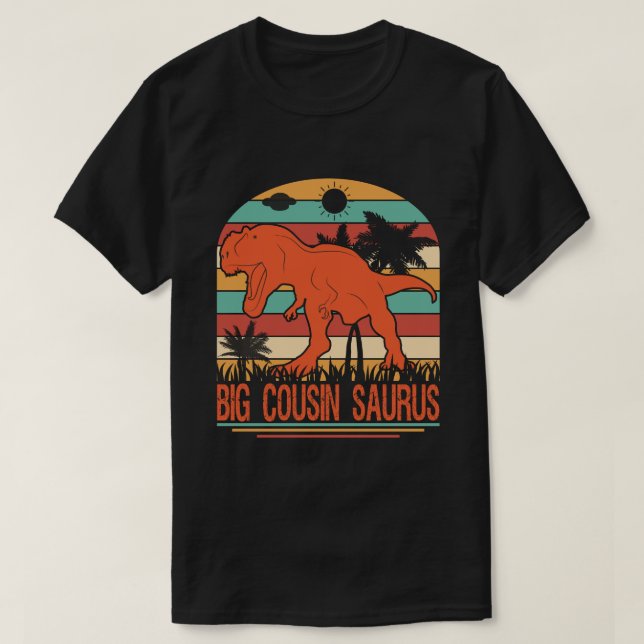 T-shirt BIG COUSIN SAURUS Dinosaur Vintage (Design devant)