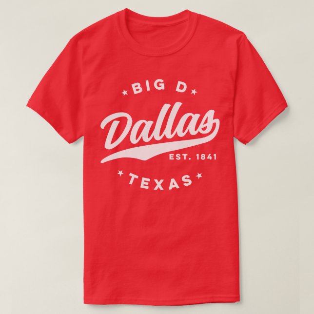 T-shirt Big D Dallas Texas White (Design devant)