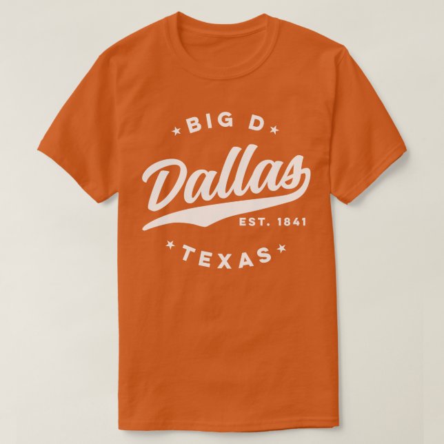 T-shirt Big D Dallas Texas White (Design devant)