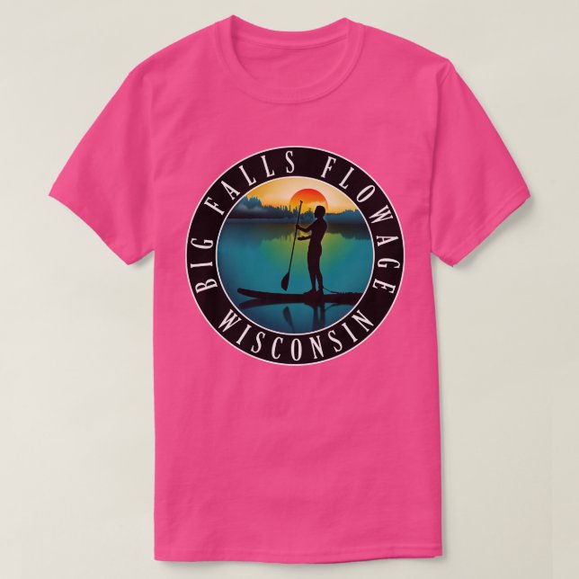 T-shirt Big Falls Flown Wisconsin Paddleboard (Design devant)