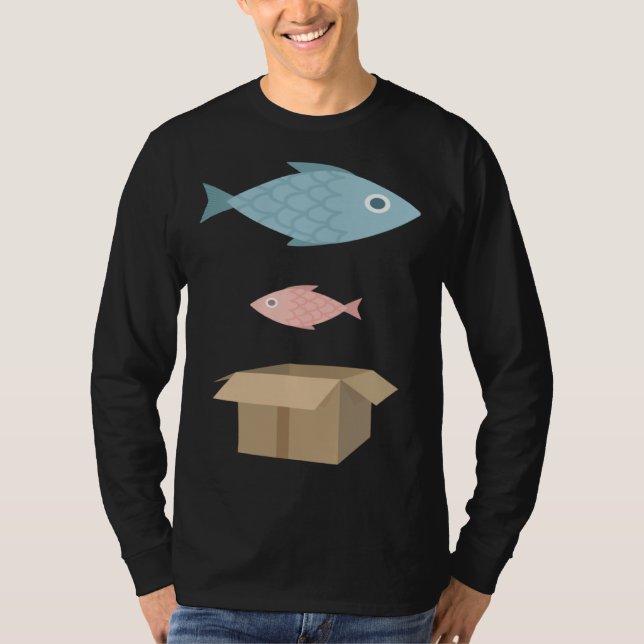 T-shirt Big fish little fish cardboard box (Devant)