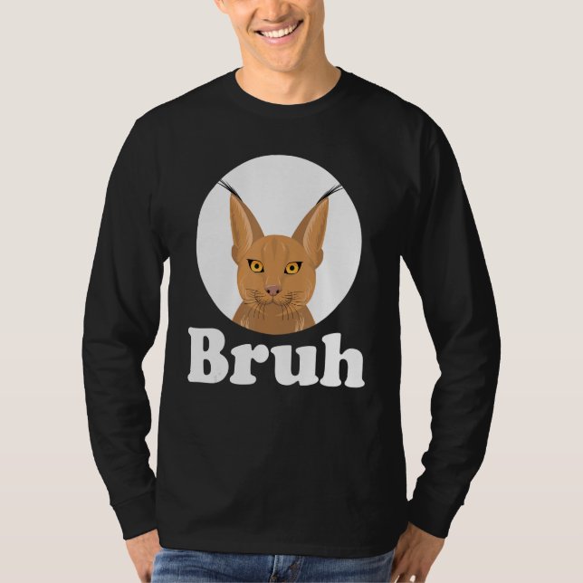 T-shirt Big Floppa Caracal Cat Meme Bruh (Devant)