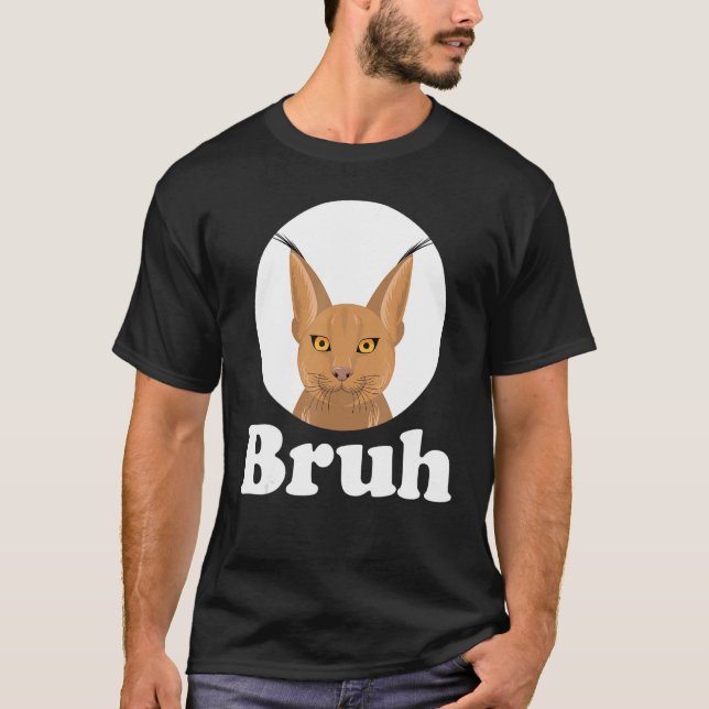T-shirt Big Floppa Caracal Chat Meme Bruh (Devant)